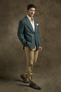 PURE | Bottle Green Textured Blazer