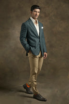 PURE | Bottle Green Textured Blazer