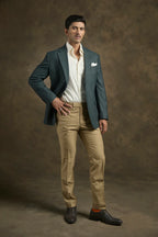 PURE | Bottle Green Textured Blazer