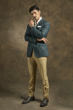 PURE | Bottle Green Textured Blazer