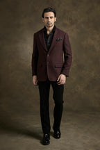 PURE | Wine Textured Blazer