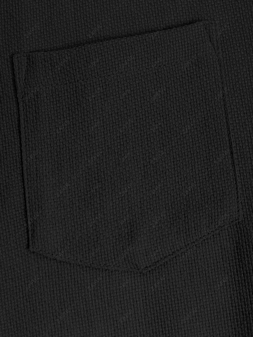 Men\'s Cotton And Linen Textured Pocket Design Camp Collar Button Up Short Sleeves Shirt And Drawstring Straight Leg Pants Set BLACK LIGHT BLUE COFFEE - PURECLO