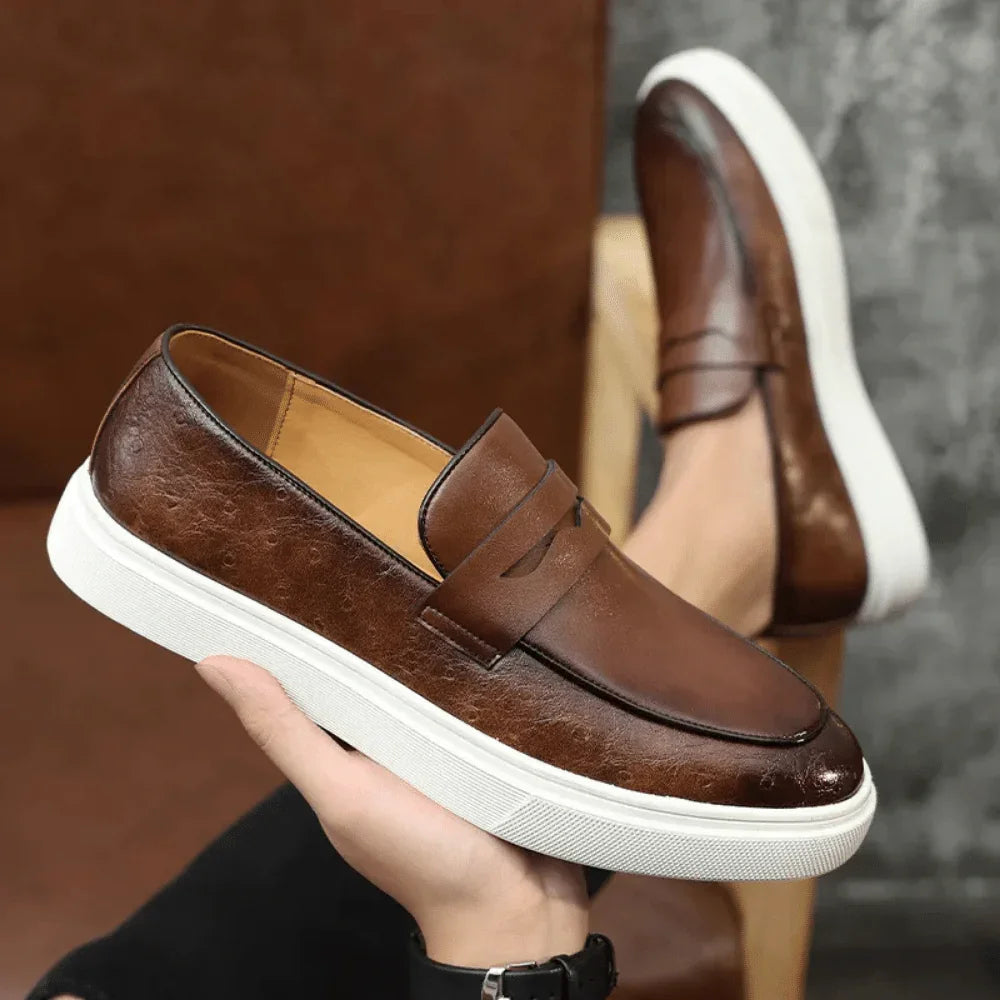 Leather Moccasin Slip-On for Men by - Pure - PURECLO