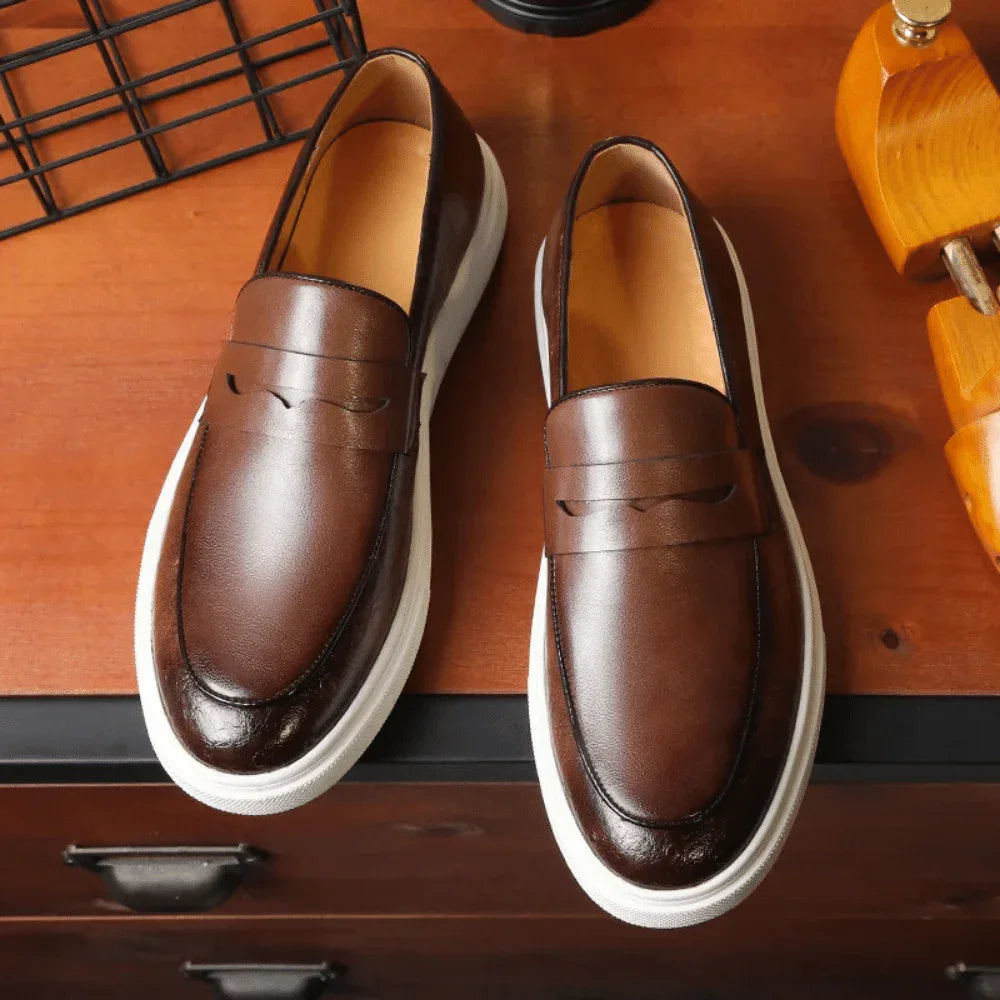 Leather Moccasin Slip-On for Men by - Pure - PURECLO