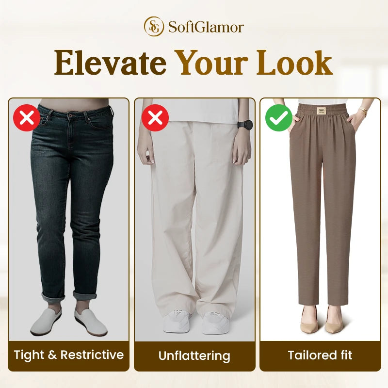 Pure&Clo - Women's Ultra Soft Perfect Drape Pull-On Pants