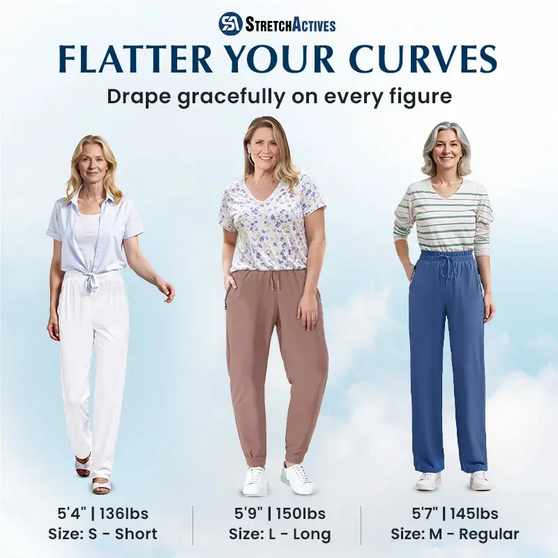 Pure StretchActive - NEW YEAR'S SALE 57% OFF - Women's Ultra Soft Stretch Perfect Drape Casual Pants
