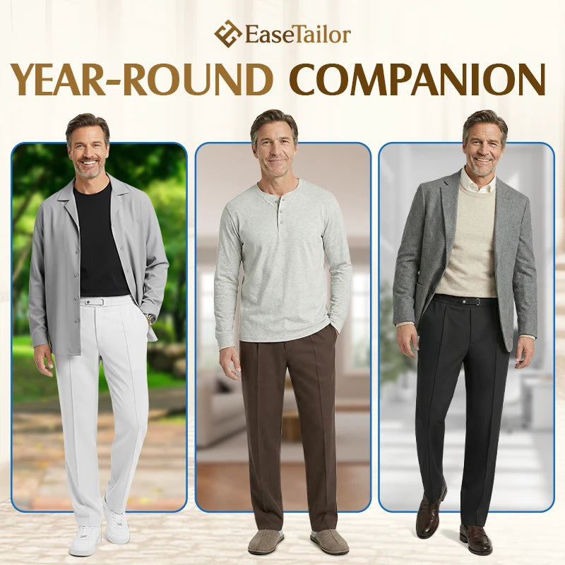 EaseTailor Calça Masculina Reta Smart Comfort