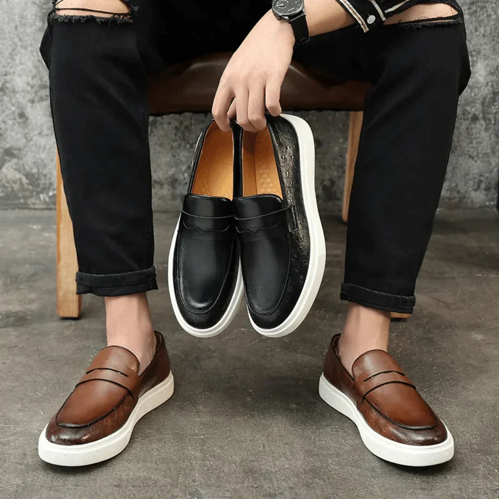 Leather Moccasin Slip-On for Men by - Pure - PURECLO