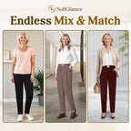 Pure&Clo - Women's Ultra Soft Perfect Drape Pull-On Pants
