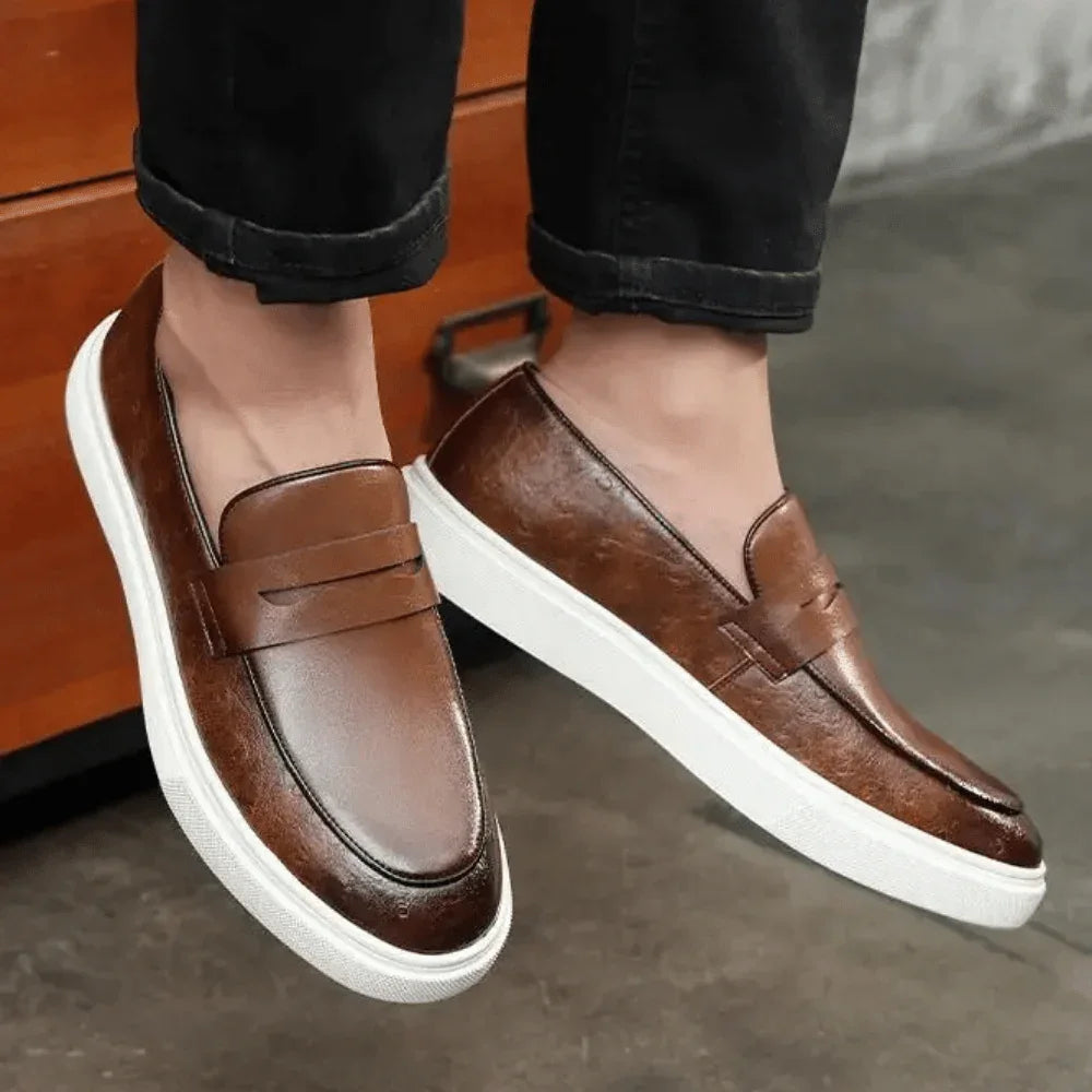 Leather Moccasin Slip-On for Men by - Pure - PURECLO
