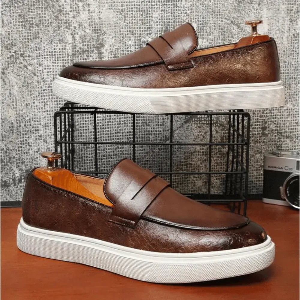 Leather Moccasin Slip-On for Men by - Pure - PURECLO