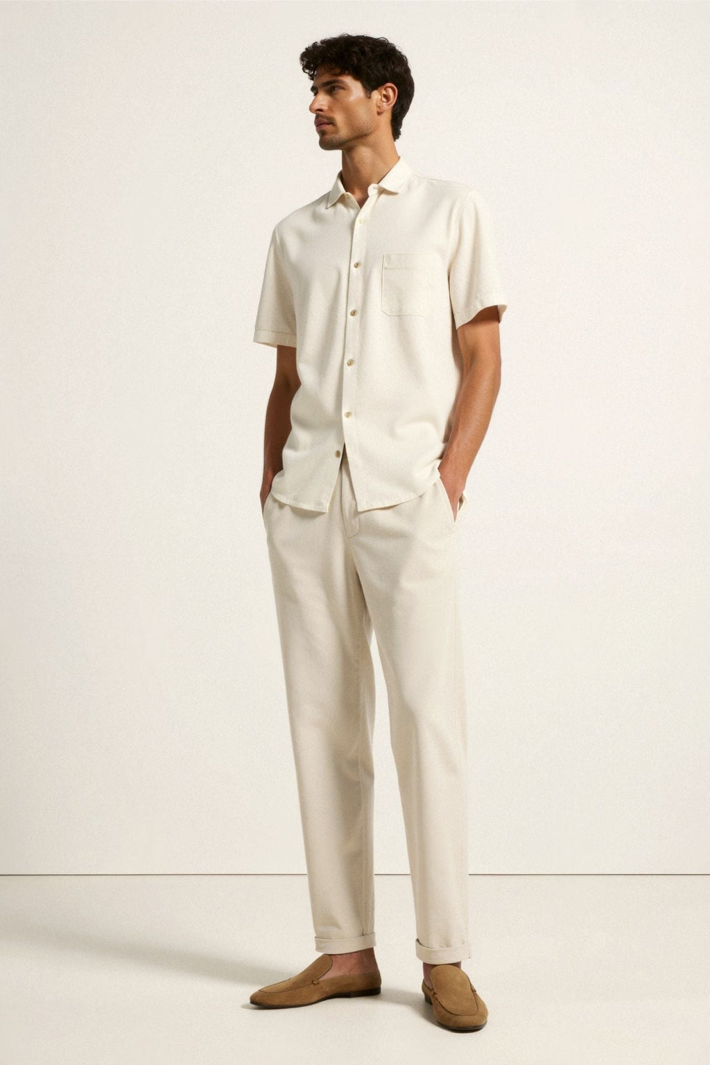 NOBA Regular Fit Linen Loose Pants