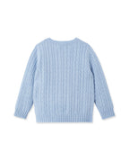 N.Peal Cashmere Cable Cardigan Cornflower Blue