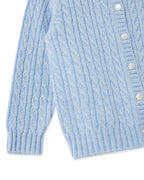 N.Peal Cashmere Cable Cardigan Cornflower Blue