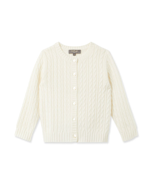 N.Peal Cashmere Cable Cardigan New Ivory White
