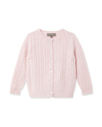 N.Peal Cashmere Cable Cardigan Pale Pink