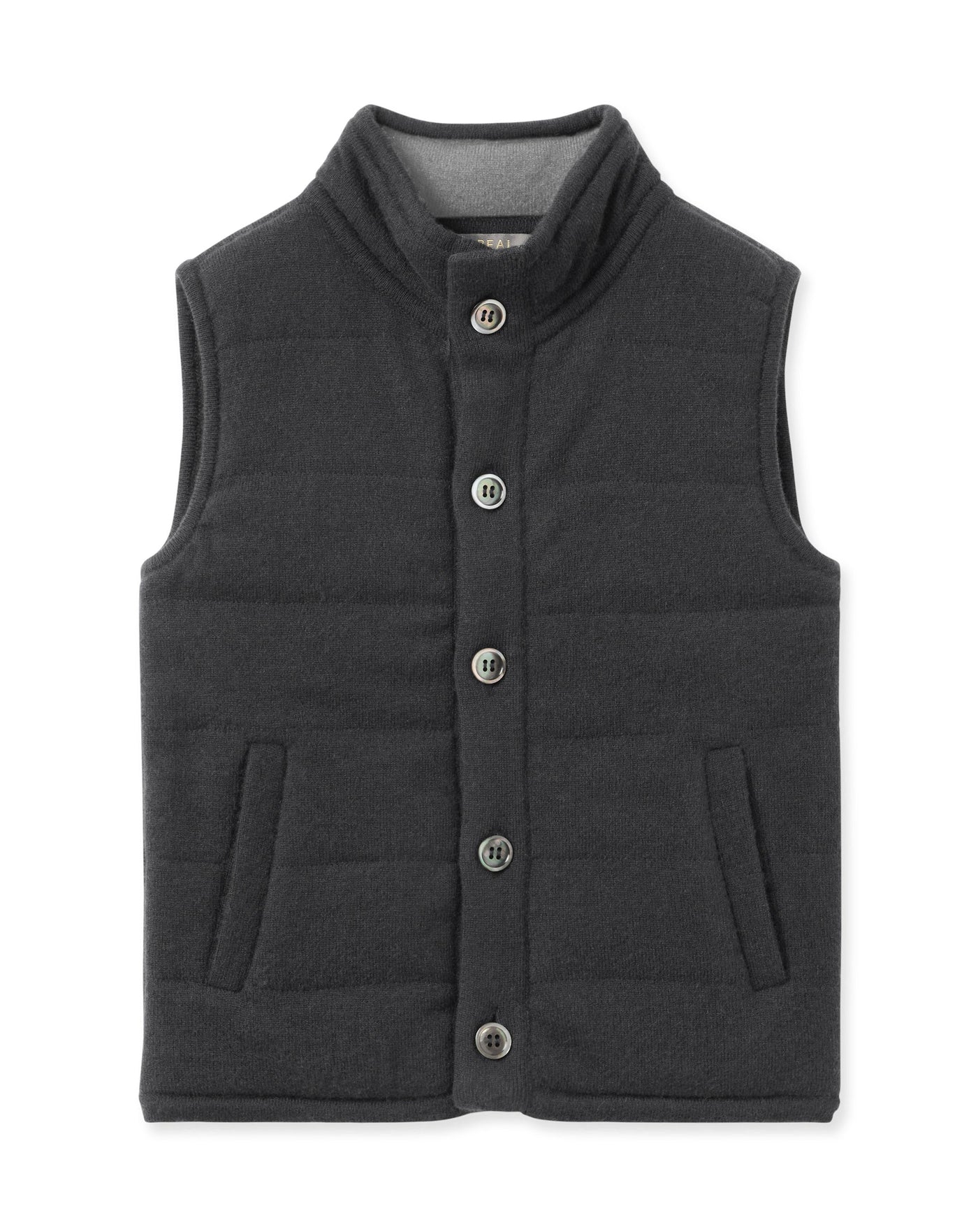 N.Peal Boys Mall Cashmere Gilet Dark Charcoal Grey