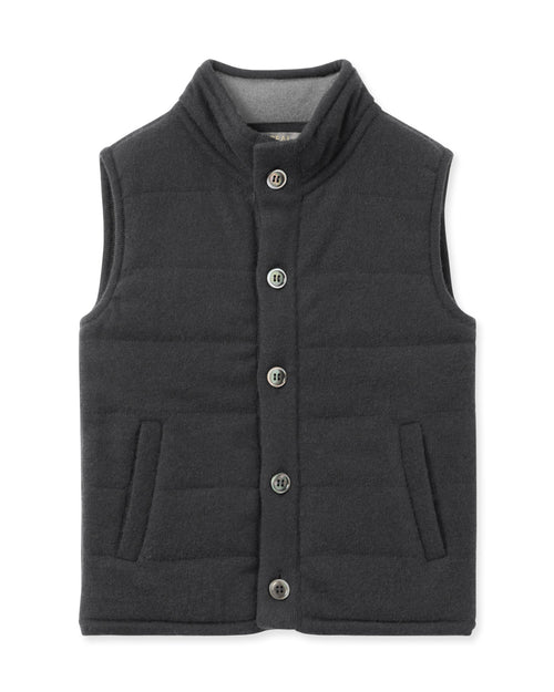 N.Peal Boys Mall Cashmere Gilet Dark Charcoal Grey