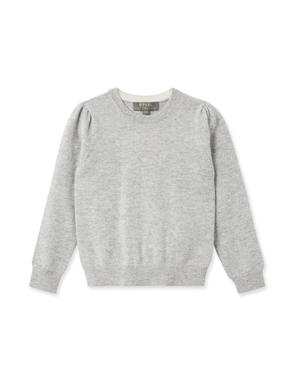 N.Peal Girls Round Neck Cashmere Jumper Fumo Grey