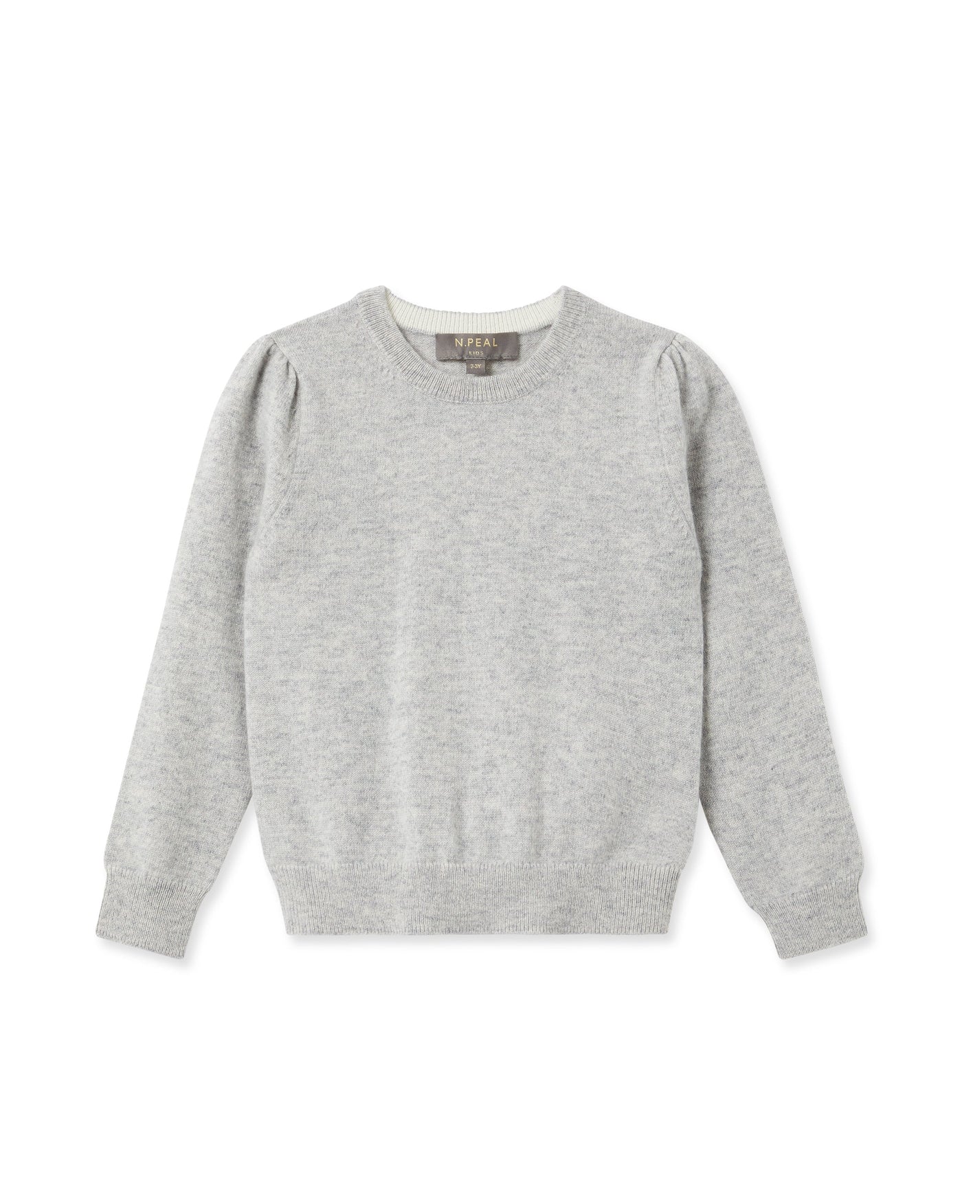 N.Peal Girls Round Neck Cashmere Jumper Fumo Grey
