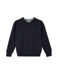 N.Peal Girls Round Neck Cashmere Jumper Navy Blue
