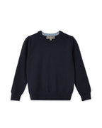 N.Peal Girls Round Neck Cashmere Jumper Navy Blue