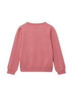 N.Peal Girls Round Neck Cashmere Jumper Heather Pink