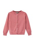 N.Peal Girls Round Neck Cashmere Cardigan Heather Pink
