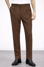 IVAR® Burnt Brown Adjustable pleated pants