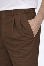 IVAR® Burnt Brown Adjustable pleated pants