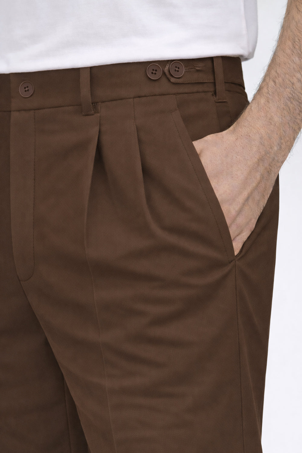 IVAR® Burnt Brown Adjustable pleated pants