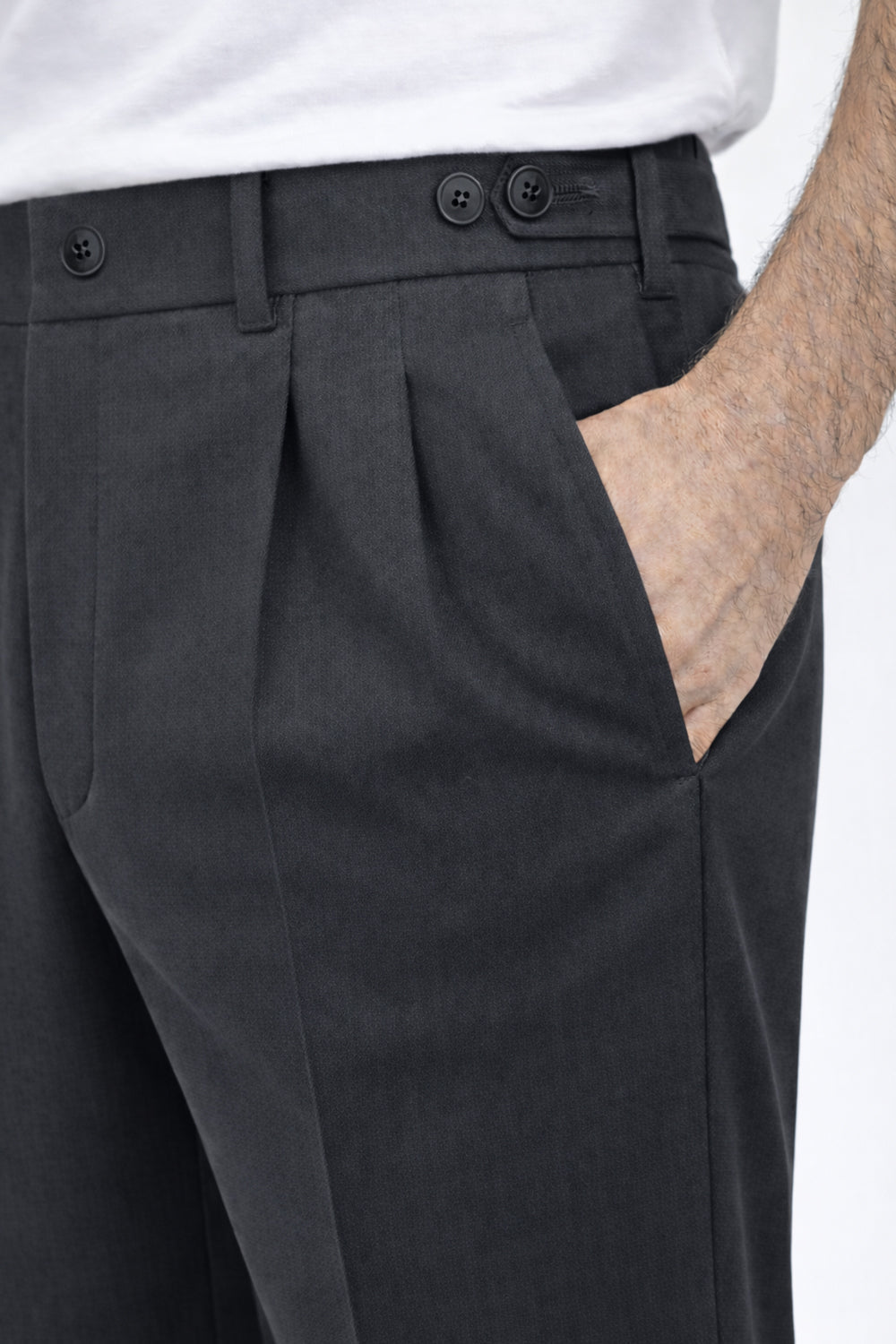 IVAR® Graphite Charcoal Adjustable pleated pants