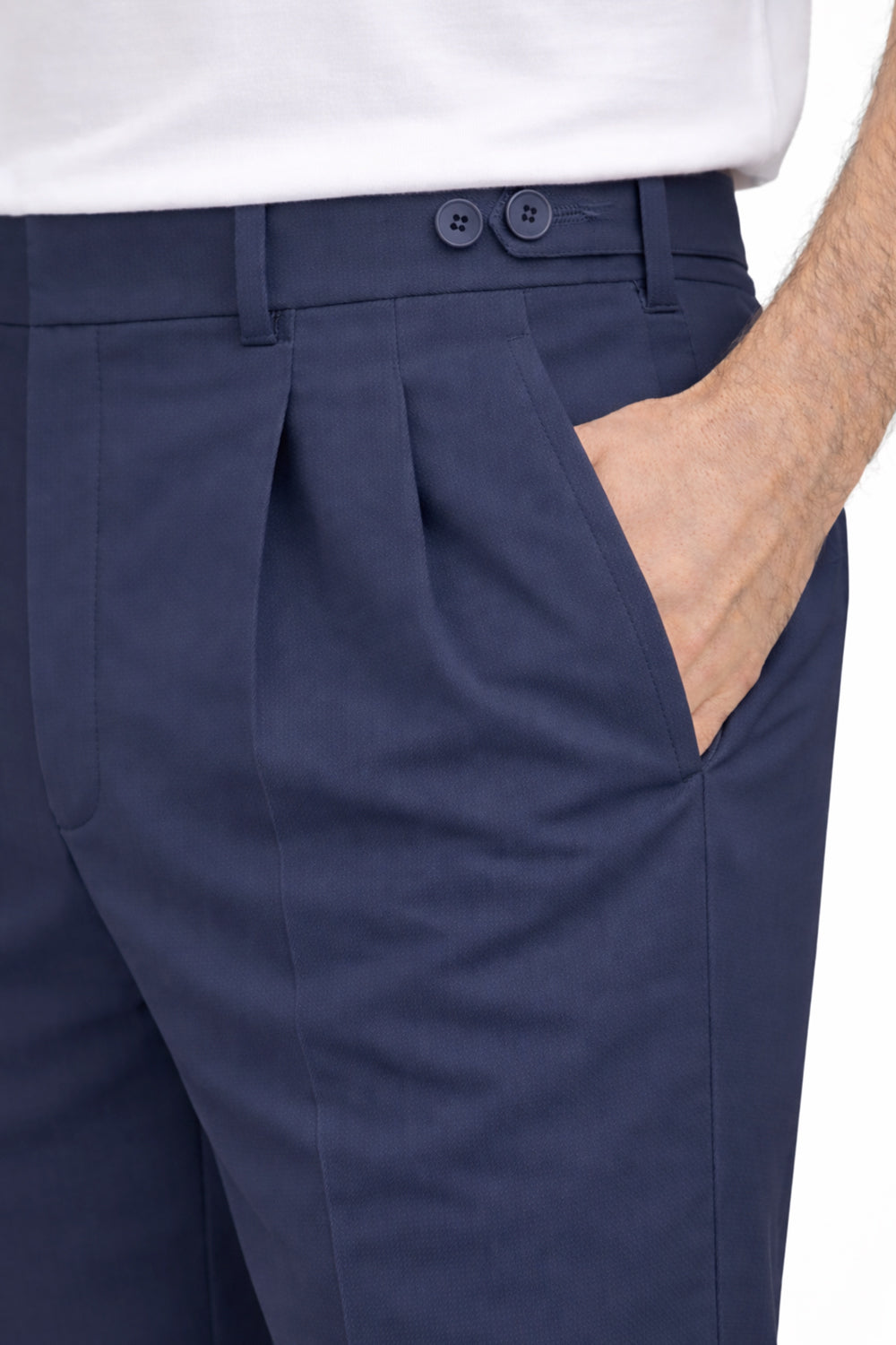 IVAR® Petrol Blue Adjustable pleated pants