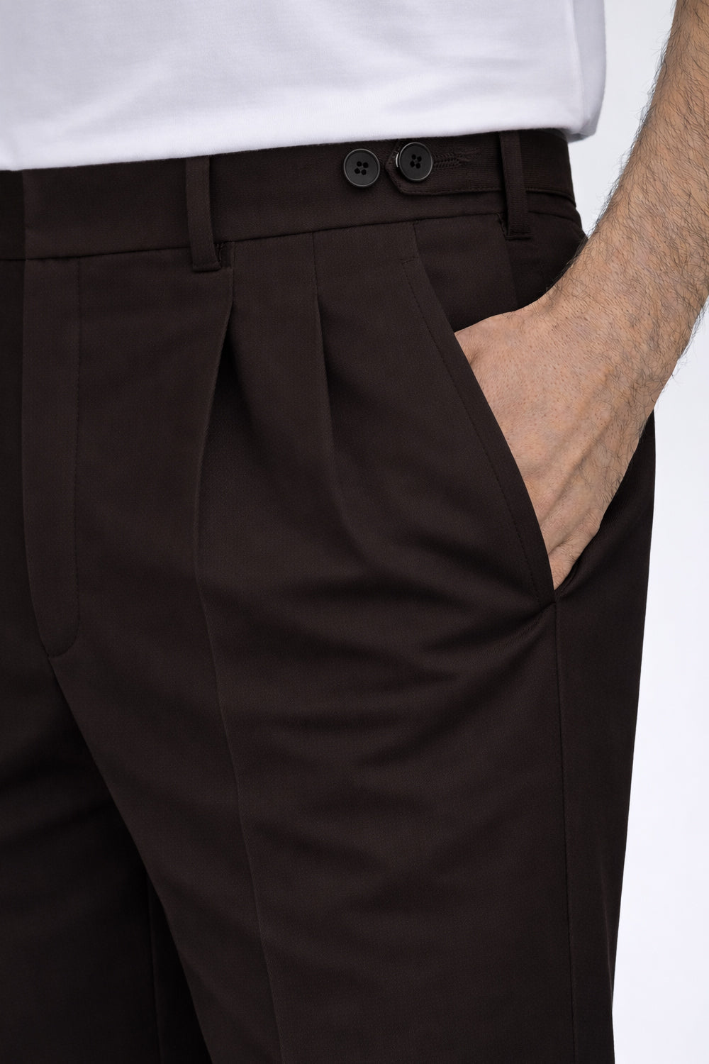 IVAR® Walnut Brown Adjustable pleated pants