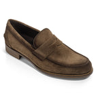 Atlantis Brown Box Suede Penny Loafer