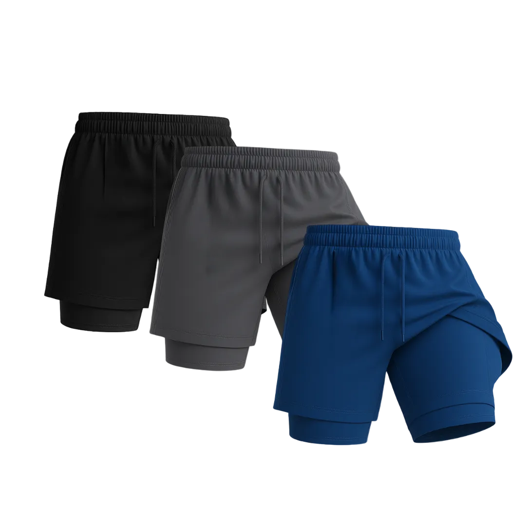 Boxhero 3-in-1 Quick-Dry Swim Trunks with Compression Liner