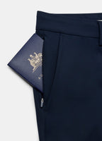 Positano Travel Chino in Navy – Luxury, Lightweight & Wrinkle-Resistant with Performance Stretch #color_navy