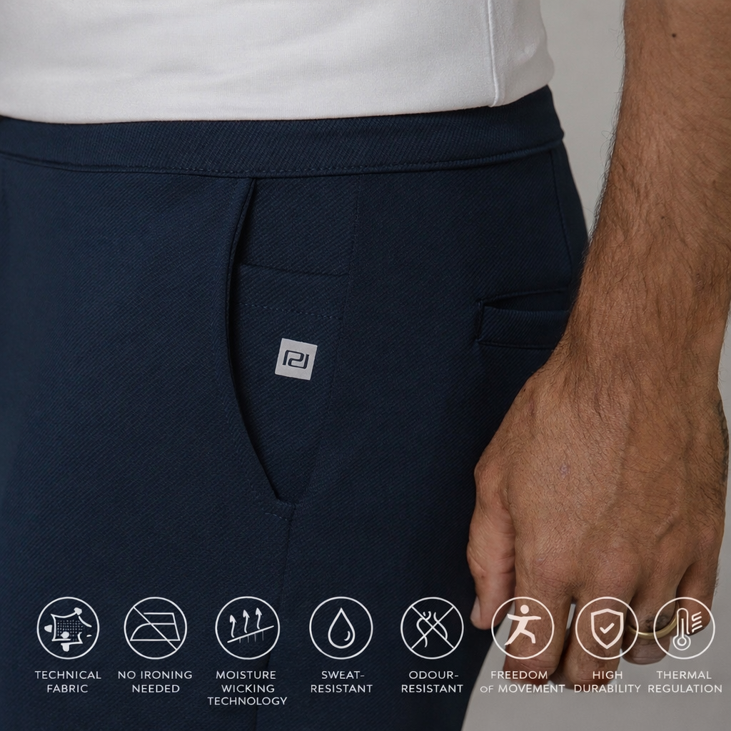 PURE 3-Pack Tailored TimelessTech Trousers – Navy Blue | Grey | Black (CLEARANCE)