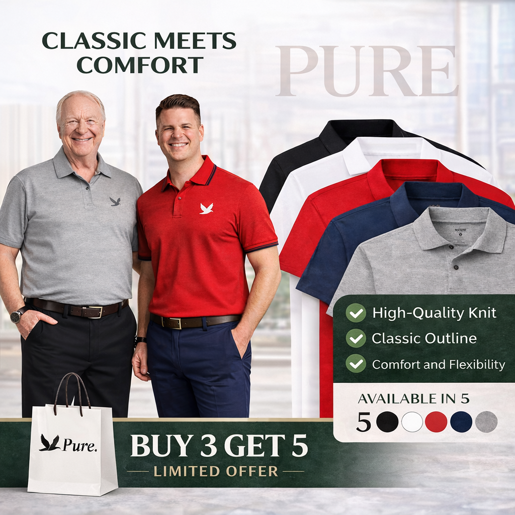 [BUY 3 GET 5]  Pure™ Essential Polo 5 Pack | Limited Edition
