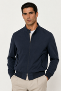 PureClo™ | Blue Technical Wool Bomber Jacket