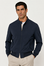 PureClo™ | Blue Technical Wool Bomber Jacket