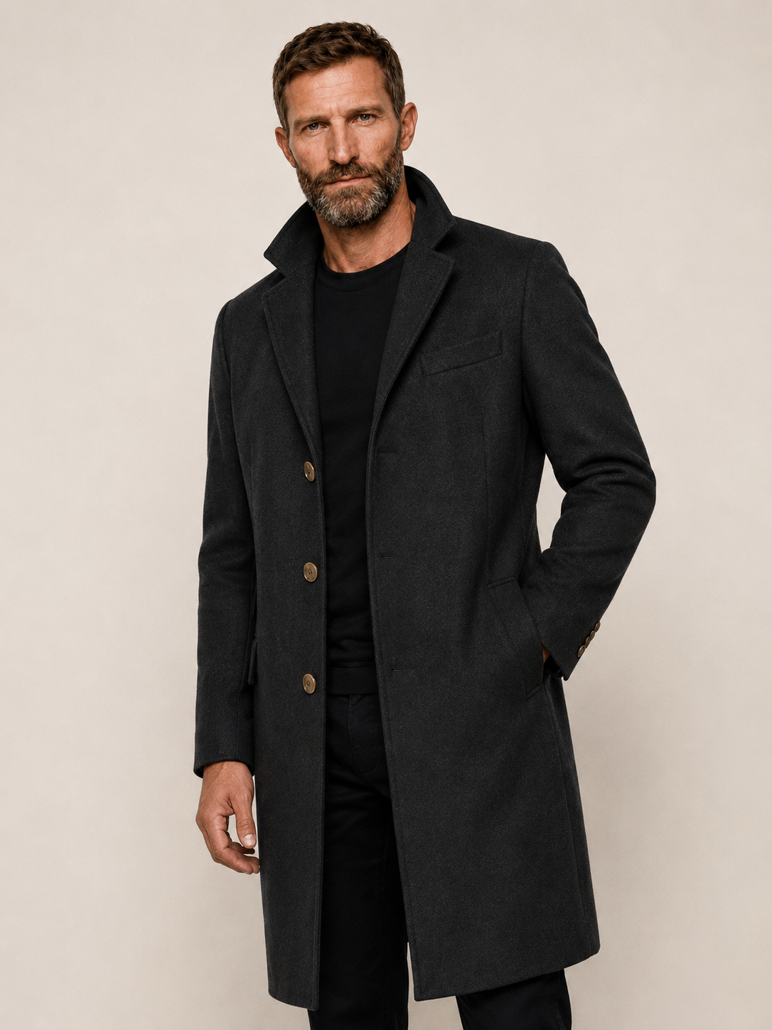 PureClo™ | St. Moritz Merino Wool Coat - Oxford Grey