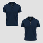 [PURE]  2-Pack Vienna Pima Zip Polo Shirts (CLEARANCE)