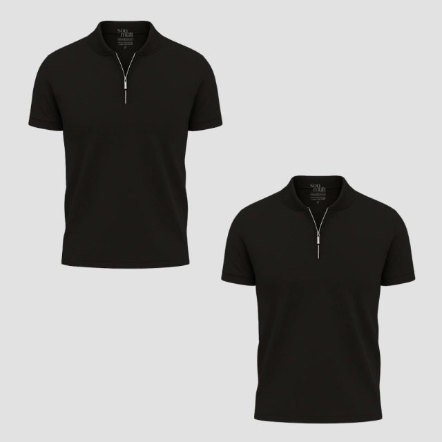 [PURE]  2-Pack Vienna Pima Zip Polo Shirts (CLEARANCE)