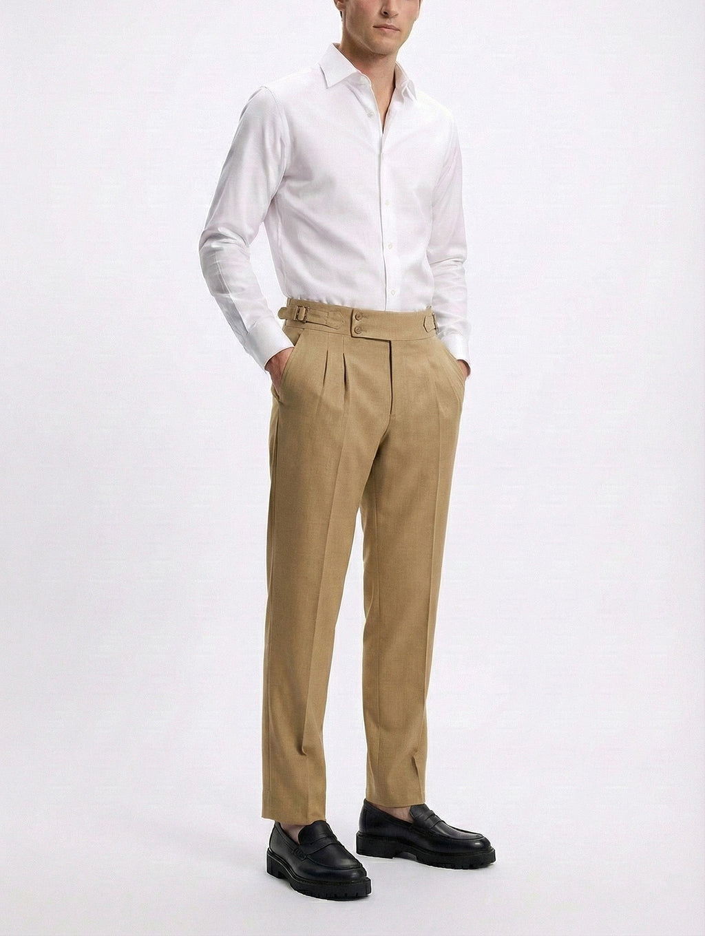 IVAR® Khaki Pleated Gurkha Pants