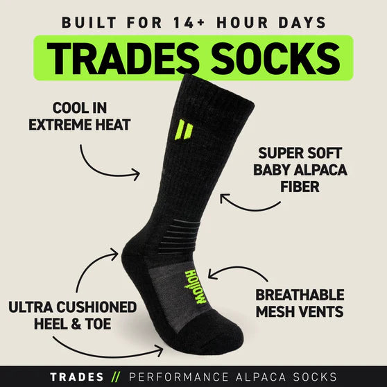 PureClo™ Trades Socks - Ultra-Durable Baby Alpaca Performance