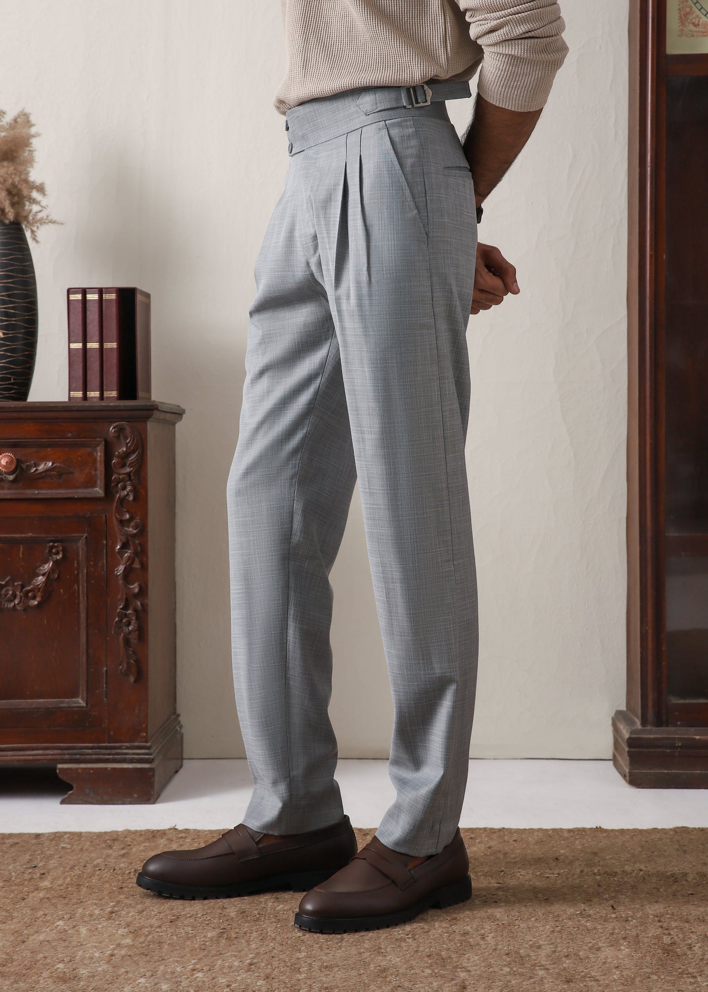 IVAR® Silver Pleated Gurkha Pants