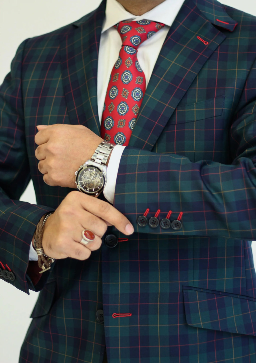 PURE | Signature Glen Plaid Suit – Green / Navy