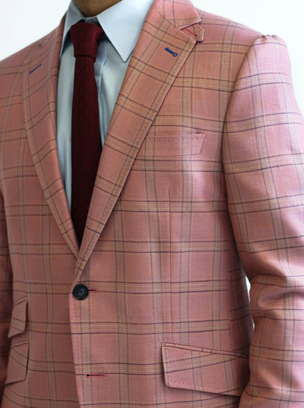 PURE | Cavani Windowpane Suit – Pink