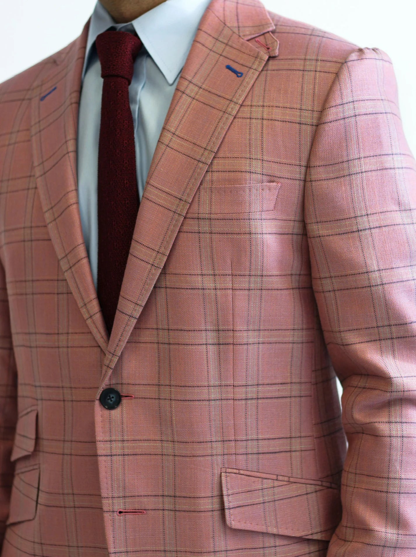 PURE | Cavani Windowpane Suit – Pink